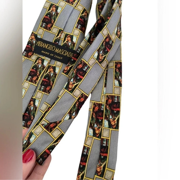 PIERANGELO MASCIADRI 100% Silk Italian Designer Men’s Tie - Picture 5 of 5